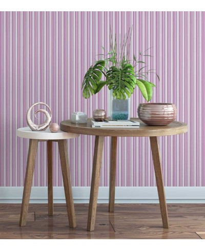 Papel de parede com listras em tons de roxo, rosa, azul e branco - Listrado 50 Papel de parede com listras em tons de roxo, rosa, azul e branco - Listrado 50