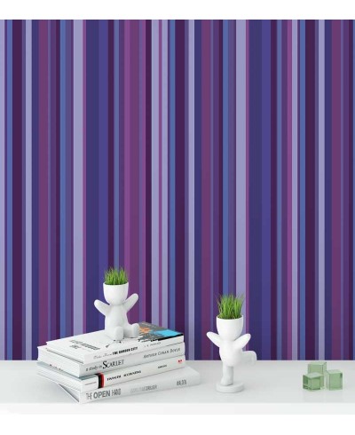 Papel de parede com listras em tons de roxo, azul, e vinho - Listrado 60