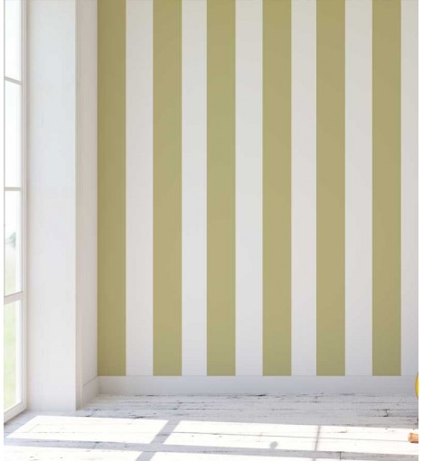 Papel de parede com listras mostarda e brancas - Listrado 87