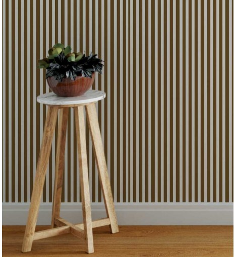 Papel de parede com listras brancas e marrom - Listrado 88