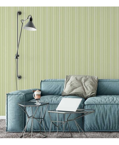 Papel de parede com listas em tons de verde e branco - Listrado 135