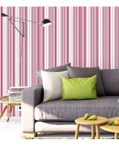 Papel de parede com listras em tons de rosa e branco - Listrado 110 Papel de parede com listras em tons de rosa e branco - Listrado 110