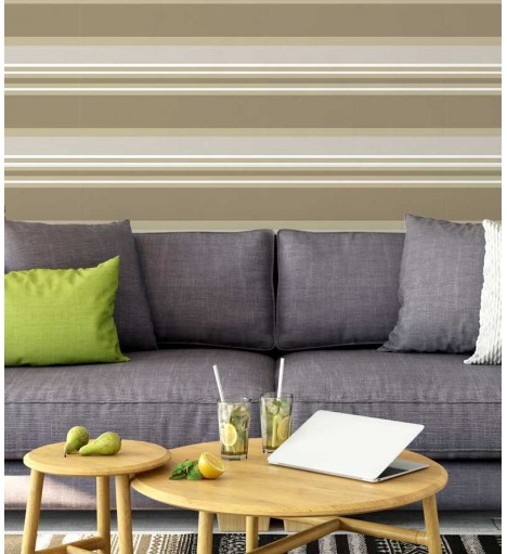 Papel de parede com listras em tons de marrom, bege e cinza - Listrado 126