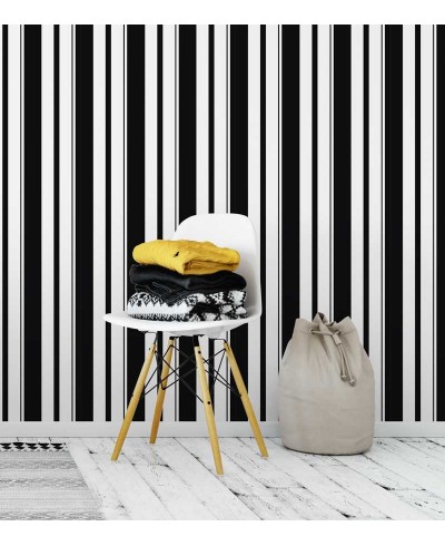 Papel de parede listrado em tons preto e branco - Listrado 1022 Papel de parede listrado em tons preto e branco - Listrado 1022