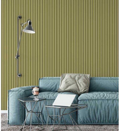 Papel de parede listrado em tons de verde musgo - Listrado 74