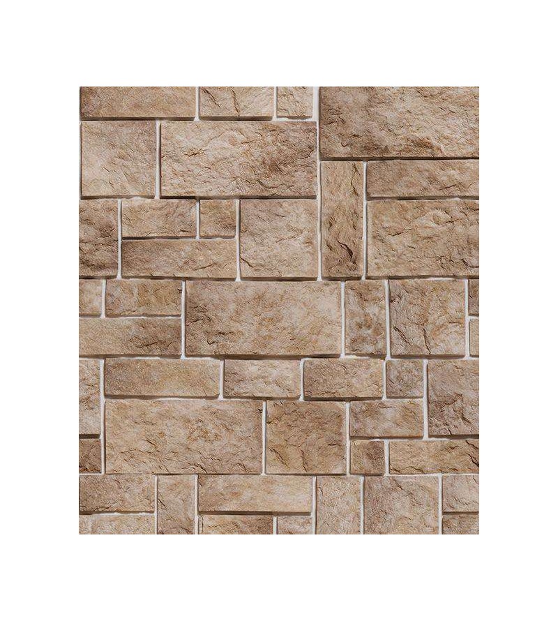 Papel de parede estilo azulejo rustico em tons de marrom e bege, com detalhes na cor cinza - Textura 33