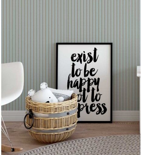 Papel de parede com listras em tons de cinza e azul claro - Infantil 18