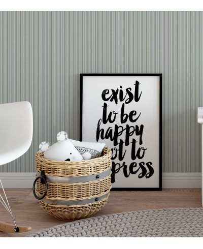 Papel de parede com listras em tons de cinza e azul claro - Infantil 18