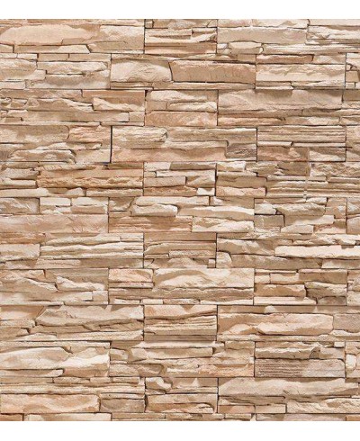 Papel de parede estilo pedras canjiquinha em tons de cinza e marrom claro - Textura 36