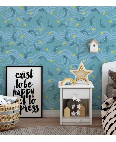 Papel de parede em tons de azul e amarelo - Infantil 77 Papel de parede em tons de azul e amarelo - Infantil 77