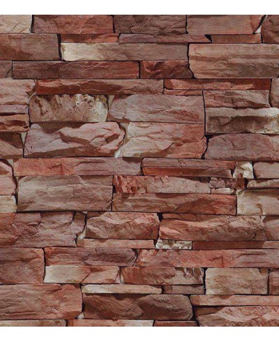 Papel de parede estilo pedras cajiquinhas em tons de marrom, vermelho e bege, com detalhes na cor cinza - Textura 42