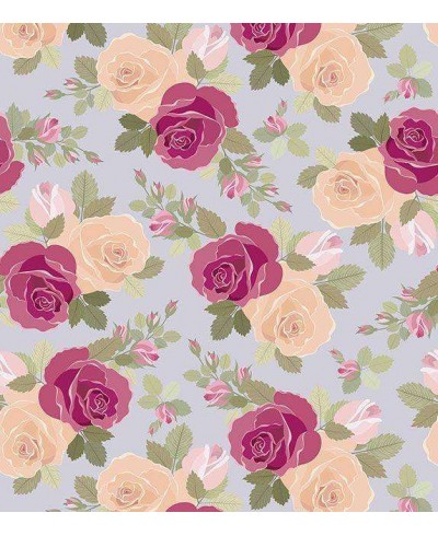 Papel de parede floral romântico bege, bordo, verde musgo e fundo cinza Papel de parede floral romântico bege, bordo, verde musgo e fundo cinza