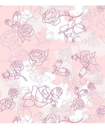 Papel de parede floral vintage rosa e branco
