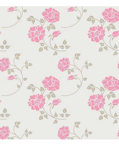 Papel de parede minimalista floral rosa em fundo cinza Papel de parede minimalista floral rosa em fundo cinza