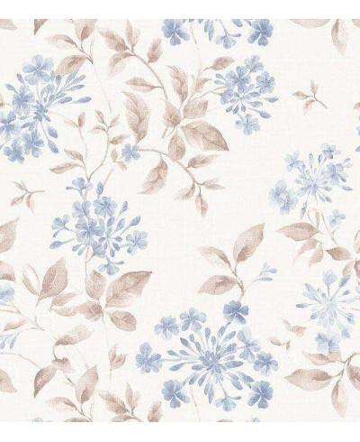 Papel de parede em tons claros, salmão, azul e cinza - Dream 09