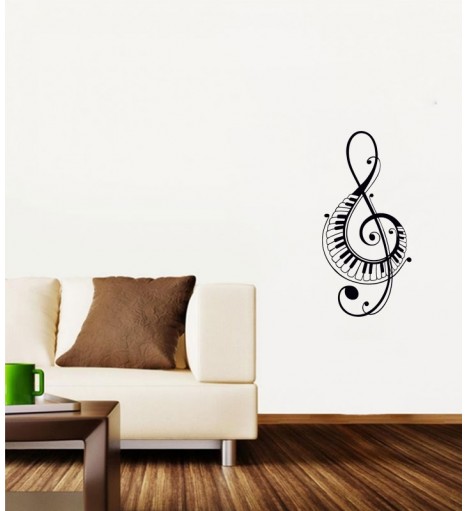 Adesivo de Parede Clave de Sol com Teclas