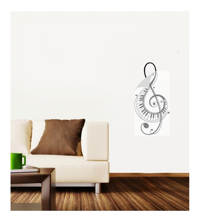 Adesivo de Parede Clave de Sol com Teclas