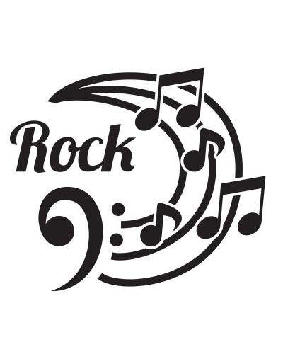 Adesivo de Parede Rock e Notas Musicais