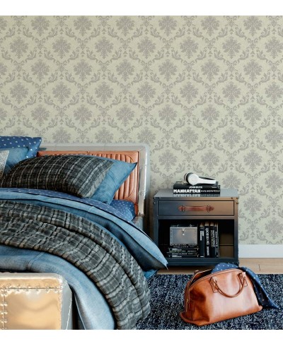 Papel de parede em tons de verde e cinza- Damask 28 Papel de parede em tons de verde e cinza- Damask 28