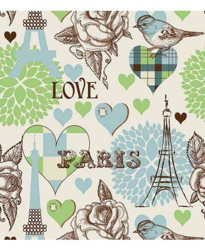 Papel de parede em tons claros, verde limão, azul e detalhes em preto e marrom escuro - Contemporâneo 19