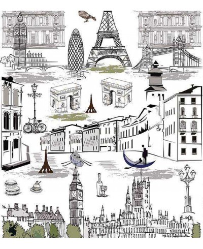 Papel de parede com fundo branco e detalhes em verde e preto - Contemporâneo 21