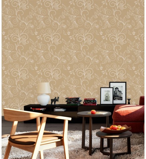 Papel de parede em tons nude e branco