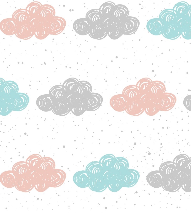 Papel de Parede Infantil Com Nuvens Coloridas - Kids 235
