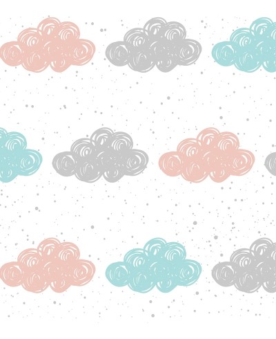 Papel de Parede Infantil Com Nuvens Coloridas - Kids 235