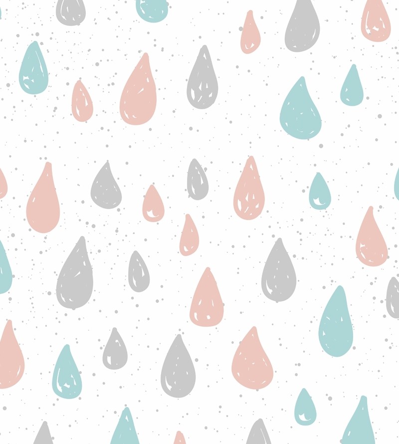 Papel de Parede Infantil Com Lindas Gotas Coloridas - Kids 237