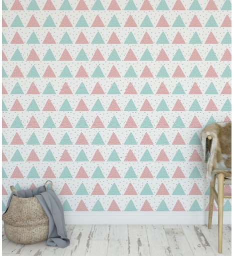 Papel de parede em Lindas Cores Rosas e Azuis - Geométrico 448