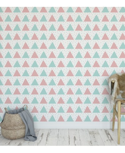 Papel de parede em Lindas Cores Rosas e Azuis - Geométrico 448 Papel de parede em Lindas Cores Rosas e Azuis - Geométrico 448