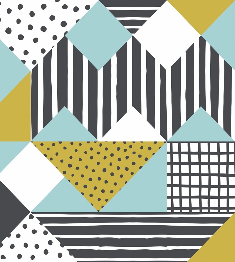 Papel de parede Listrado com Formas e Lindas Cores - Geométrico 450