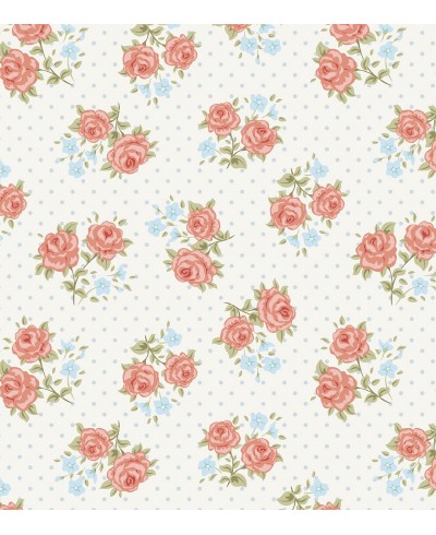 Papel de parede vintage floral vermelho e azul com fundo branco Papel de parede vintage floral vermelho e azul com fundo branco