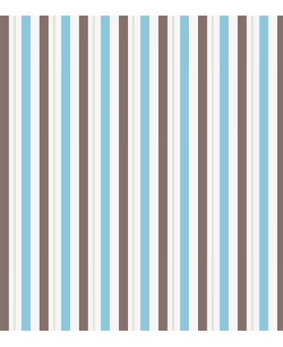 Papel de parede com listras azul cinza marrom e branco - Listrado 1029
