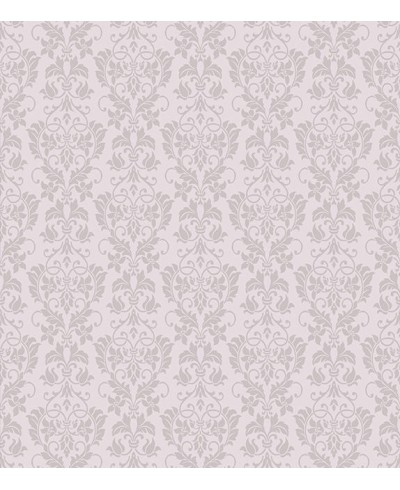 Papel de parede em tons lilas e cinza- Damask 27