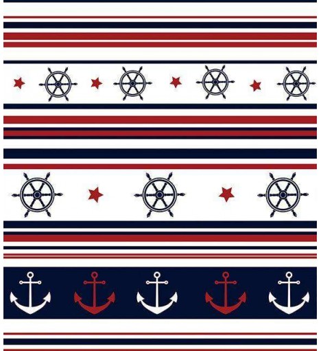 Papel de Parede Bebê Marinheiro Azul e Vermelho