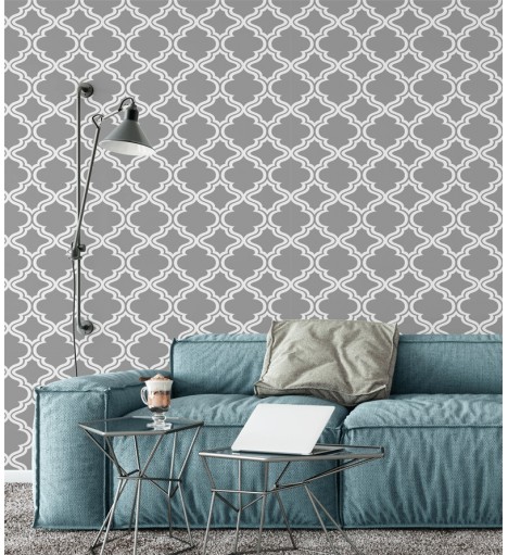 Papel de parede em tons cinza e branco - Geométrico 16