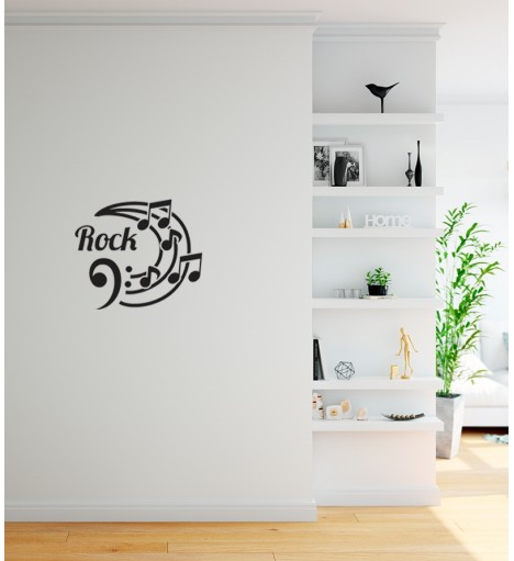 Adesivo de Parede Rock e Notas Musicais