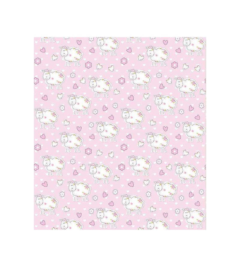Papel de Parede Bebê Carneirinhos Rosa