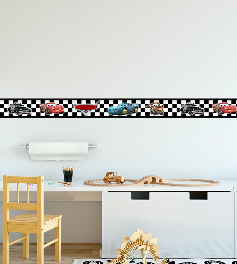 Border Disney Carros Quadriculado