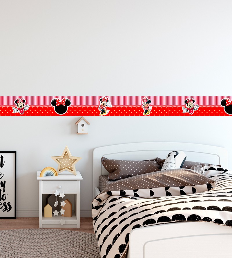 Border Minnie Vermelha Listras e Bolinhas