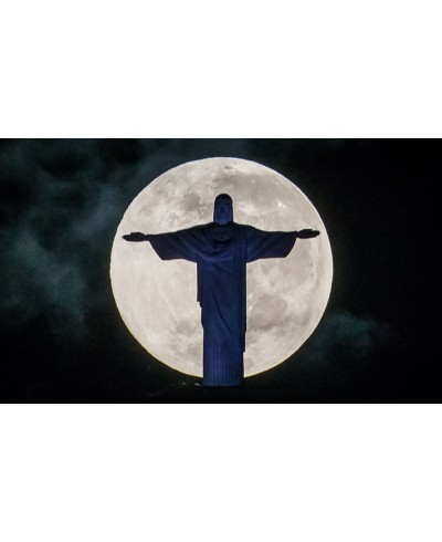 Painel Fotográfico Paisagem Cristo e Lua