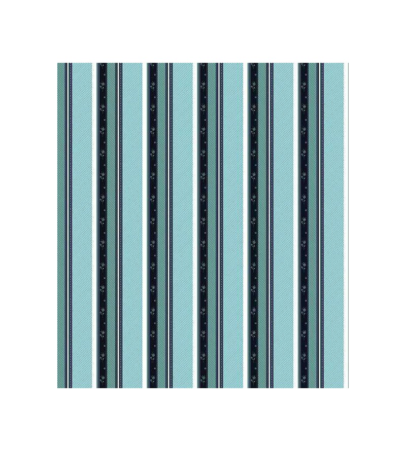 Papel de parede listrado verde e azul