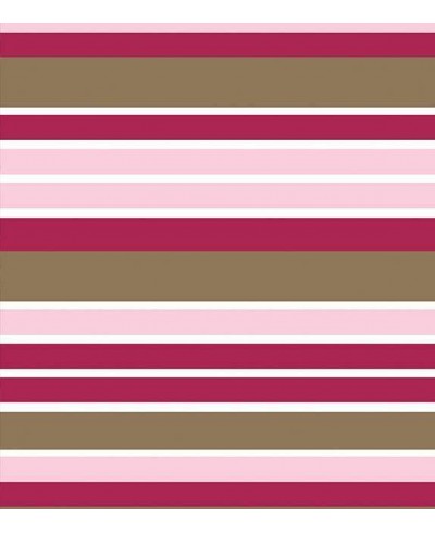 Papel de parede com listras em tons de marrom, rosa, vinho e branco - Listrado 97
