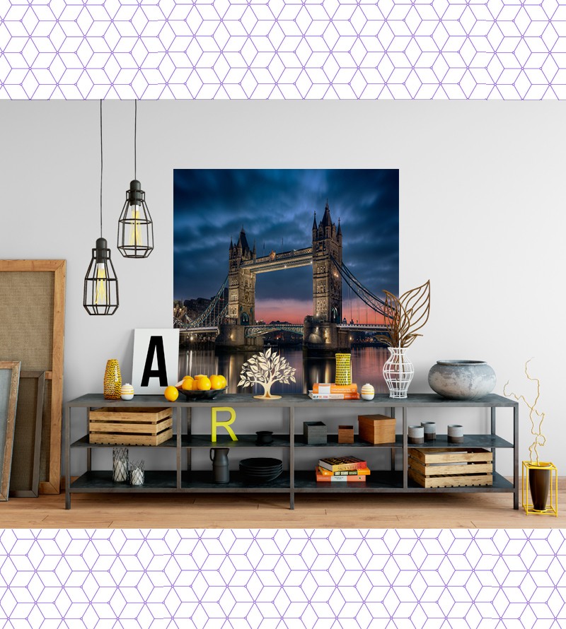 Papel de Parede Foto Mural Ponte Skyline Night