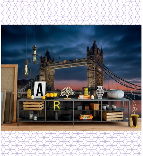 Papel de Parede Foto Mural Ponte Skyline Night