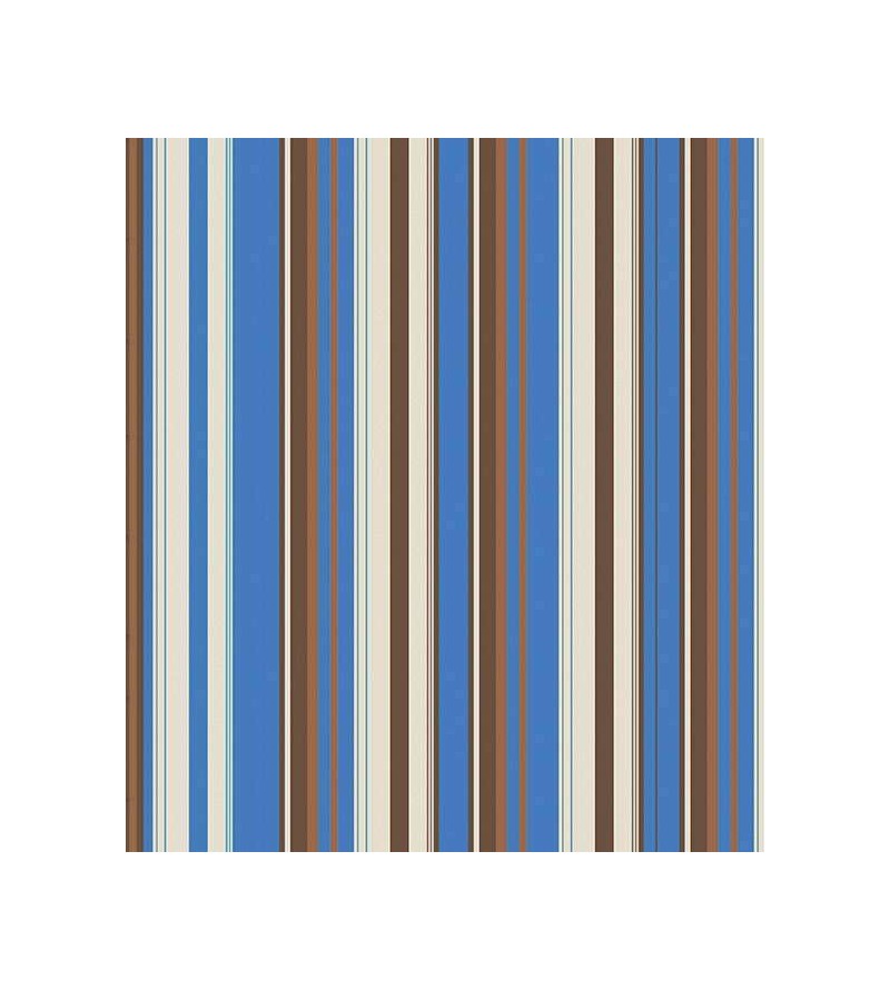 Papel de parede com listras em tons de marrom, azul, branco e bege - Listrado 130