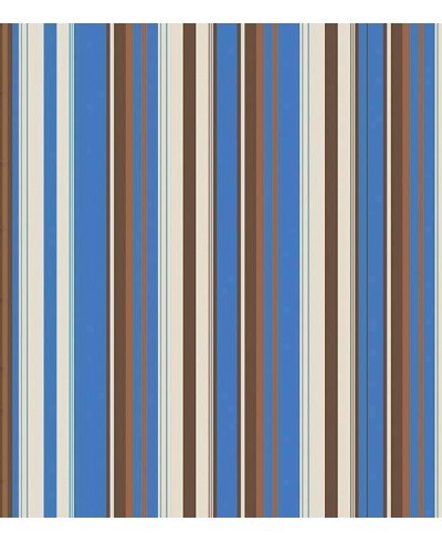 Papel de parede com listras em tons de marrom, azul, branco e bege - Listrado 130 Papel de parede com listras em tons de marrom, azul, branco e bege - Listrado 130