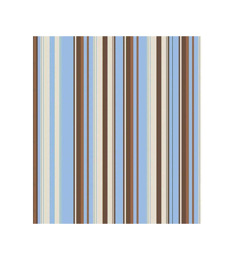 Papel de parede com listras em tons de marrom, azul e bege - Listrado 131