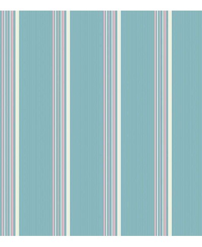 Papel de parede listrado azul, rosa bebê e branco Papel de parede listrado azul, rosa bebê e branco